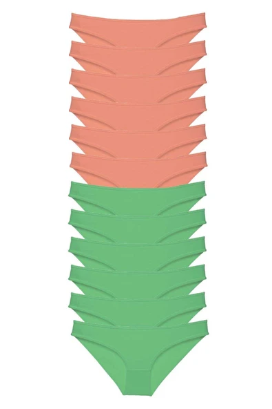 LitaeTrend 12 adet Eko Set Likralı Kadın Slip Külot Pudra Yeşil ürün görseli 1