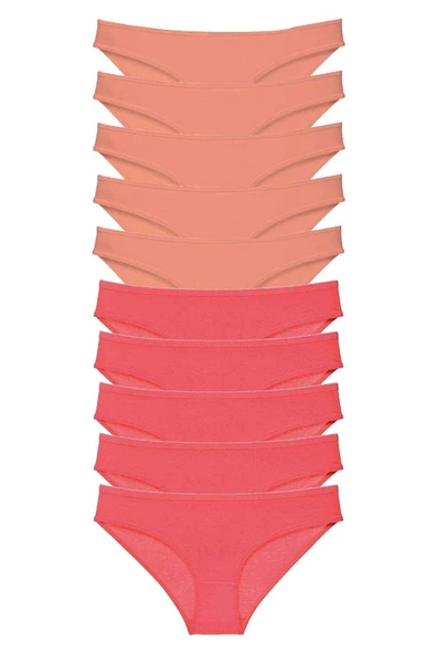 LitaeTrend 10 adet Eko Set Likralı Kadın Slip Külot Pudra Fuşya ürün görseli 1