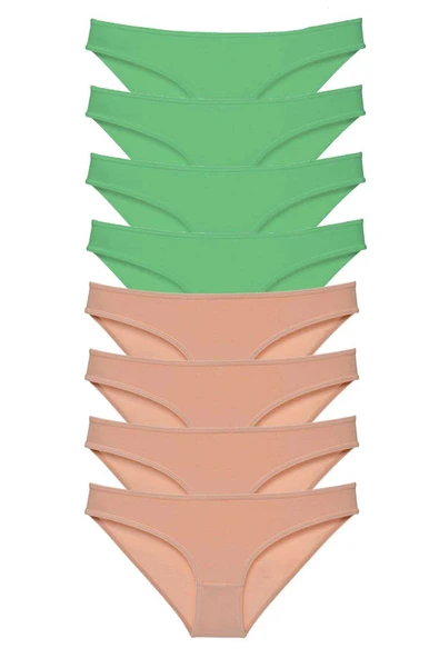 LitaeTrend 8 adet Süper Eko Set Likralı Kadın Slip Külot Yeşil Ten ürün görseli 1