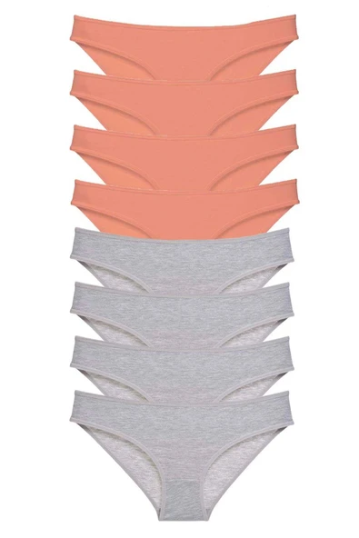 LitaeTrend 8 adet Süper Eko Set Likralı Kadın Slip Külot Pudra Gri ürün görseli 1