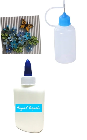 Hayal sepeti İğne Uçlu 30ml Tutkal kabı + 100 gr tutkal  -Boya Şişesi