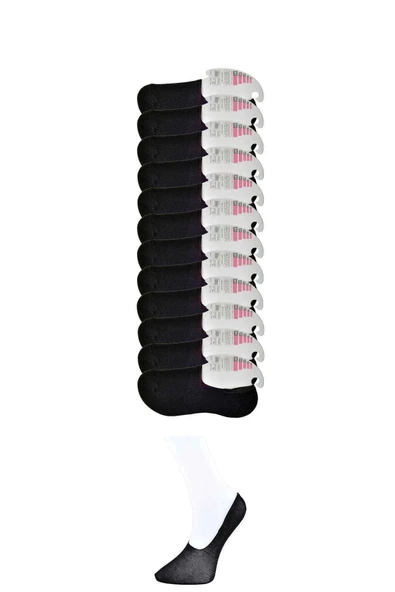 LitaeTrend Siyah Kadın Babet Çorap 12 çift ürün görseli 1