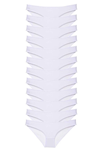 LitaeTrend 12 adet Süper Eko Set Likralı Kadın Slip Külot Beyaz ürün görseli 1