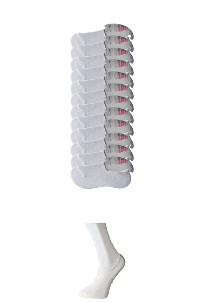 LitaeTrend Beyaz Kadın Babet Çorap 12 çift ürün görseli 1
