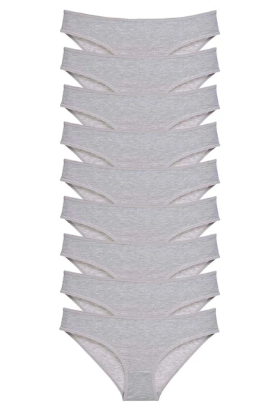 LitaeTrend 9 adet Süper Eko Set Likralı Kadın Slip Külot Gri ürün görseli 1