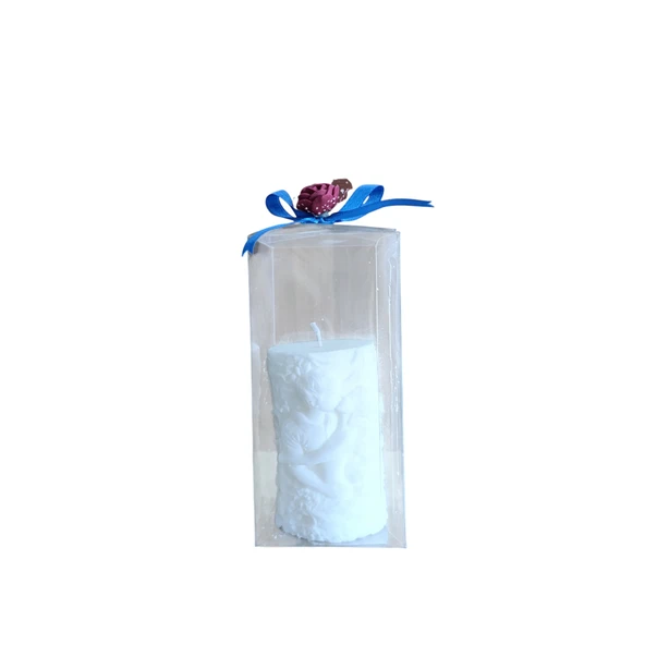 Dekoratif  mum Romantik aşıklar figürlü beyaz renk Kokulu Doğal - Resim 2