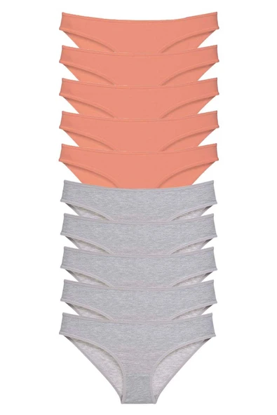 LitaeTrend 10 adet Süper Eko Set Likralı Kadın Slip Külot Pudra Gri ürün görseli 1