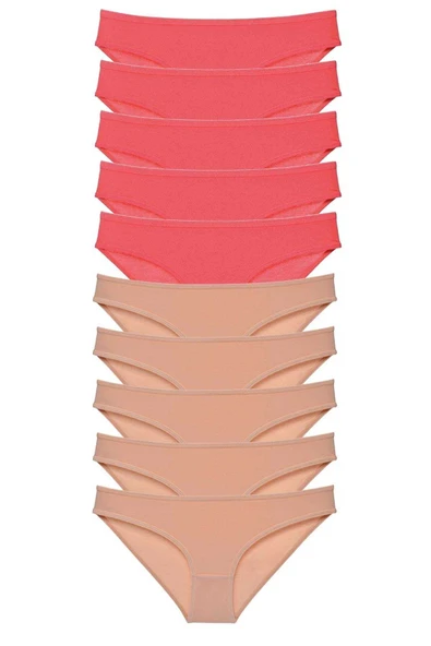 LitaeTrend 10 adet Süper Eko Set Likralı Kadın Slip Külot Fuşya Ten ürün görseli 1