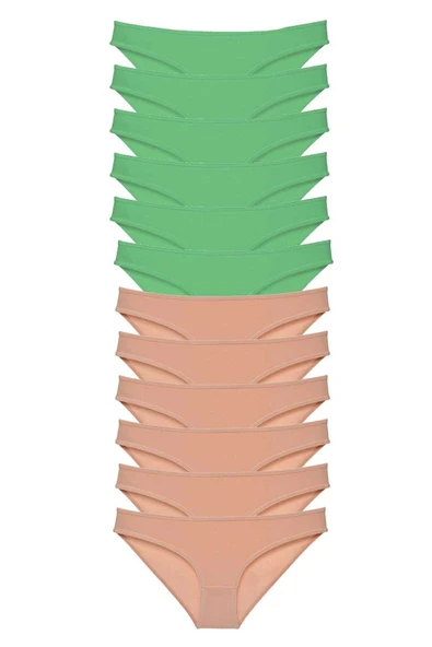 LitaeTrend 12 adet Süper Eko Set Likralı Kadın Slip Külot Yeşil Ten ürün görseli 1
