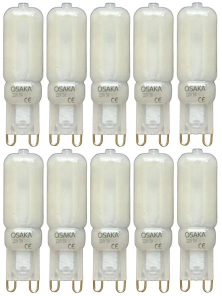 (10 Adet) Osaka Buzlu 5W Beyaz Işık (6500K) G9 Duylu Led Kapsül Ampul ürün görseli 1