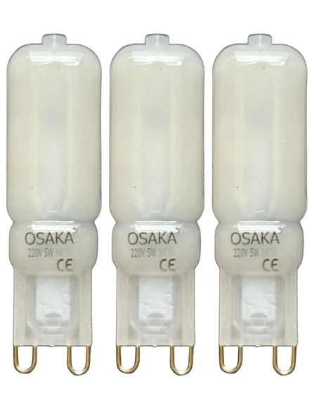 (3 Adet) Osaka Buzlu 5W Beyaz Işık (6500K) G9 Duylu Led Kapsül Ampul ürün görseli 1