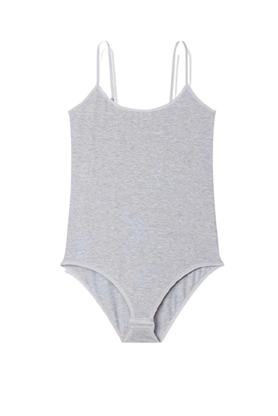 LitaeTrend İp Askılı Kadın Çıtçıtlı Body Gri - Resim 2