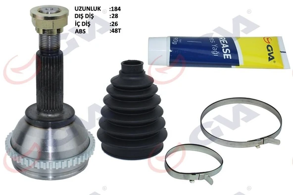 AKS KAFASI DIŞ ÖN FORD TRANSİT 2.0 00-06 ABS Lİ 48DİŞ 28x26x57 184.5mm  4602019-4602016-1328359 ürün görseli