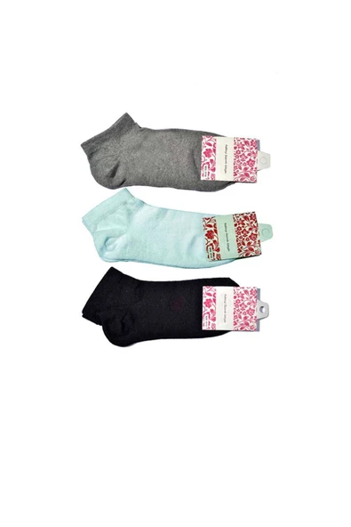 LitaeTrend Siyah Gri ve Beyaz Kadın Bilek Çorap 15 çift - Resim 3