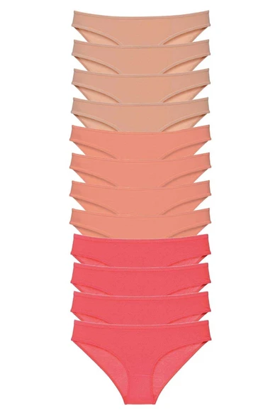 LitaeTrend 12 adet Süper Eko Set Likralı Kadın Slip Külot Ten Pudra Fuşya ürün görseli 1