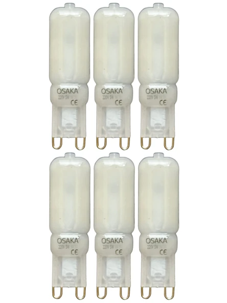 (6 Adet) Osaka Buzlu 5W Beyaz Işık (6500K) G9 Duylu Led Kapsül Ampul ürün görseli
