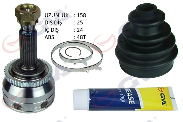 AKS KAFASI DIŞ HYUNDAI İ20 1.4L D4FC CRDİ 08-15 ABS li 25x24x52.4 - ABS 48 diş  495001J400-495261J401-495251J401 ürün görseli