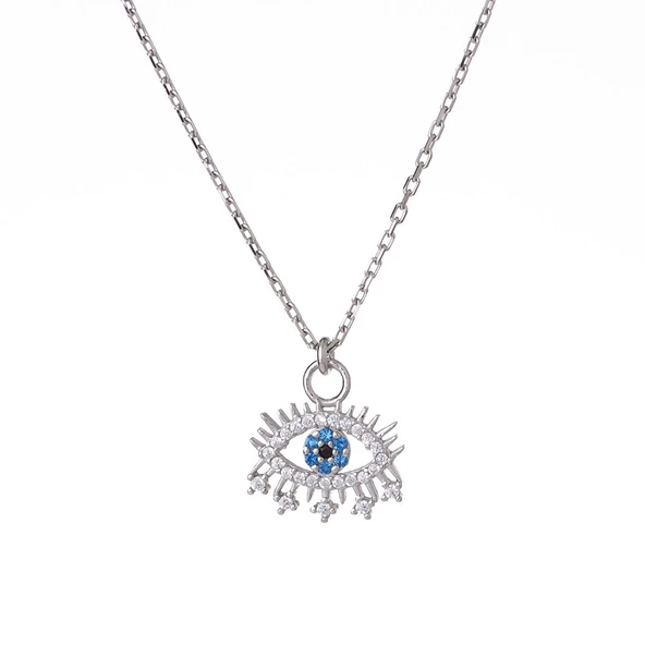 Göz-Nazar Boncuğu Model 925 Ayar Gümüş Kadın Kolye ürün görseli