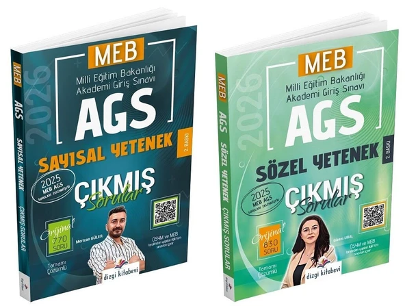 Dizgi Kitap 2026 MEB-AGS Sayısal + Sözel Yetenek Çıkmış Sorular 2 li Set Dizgi Kitap ürün görseli 1