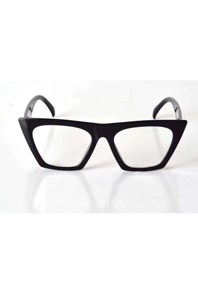 LitaeTrend Siyah Çerçeveli Şeffaf Cam Unisex Stil Gözlük - 1