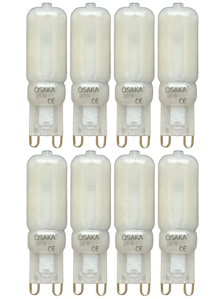 (8 Adet) Osaka Buzlu 5W Beyaz Işık (6500K) G9 Duylu Led Kapsül Ampul ürün görseli 1