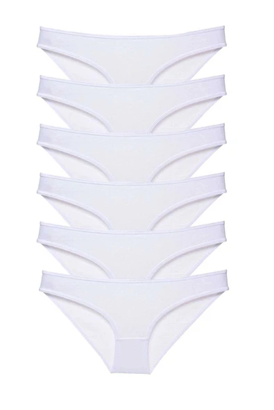 LitaeTrend 6 adet Süper Eko Set Likralı Kadın Slip Külot Beyaz ürün görseli 1