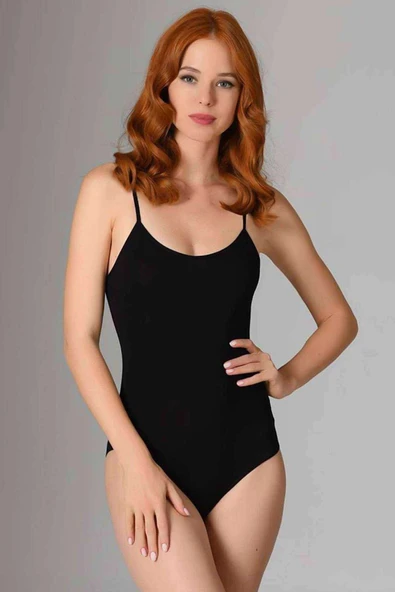 LitaeTrend 4 Adet İp Askılı Kadın Çıtçıtlı Body Siyah - Resim 2