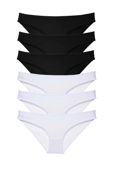 LitaeTrend 6 adet Eko Set Likralı Kadın Slip Külot Siyah Beyaz ürün görseli 1
