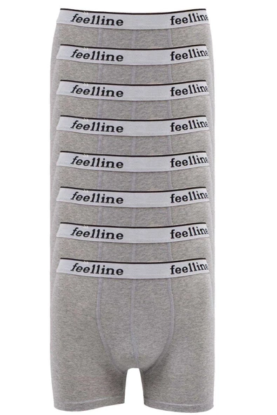 LitaeTrend 8 adet Feelline Gri Pamuklu Doğal Likralı Erkek Boxer ürün görseli