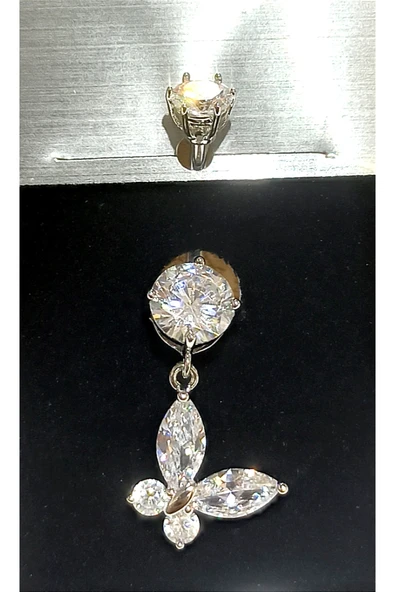 Monalisa Home Gümüş Renk Lüks Figürlü Gösterişli Göbek Pirsing ürün görseli 1