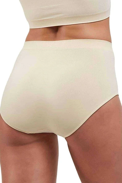 LitaeTrend Elite Lite Kadın Yüksek Bel Dikişsiz İz Yapmaz Slip Külot Ten 811 - Resim 2