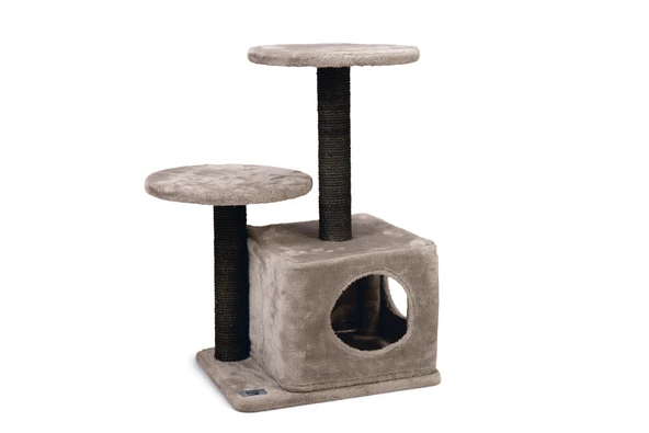 Karlıe Katlı Kedi Evi Ve Tırmala Tahtası Gri (45x35x70) ürün görseli