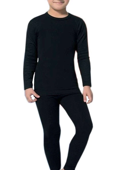 LitaeTrend Kota 1 Adet Kız Erkek Çocuk Termal Siyah İçlik Fanila Body 2005 - 3