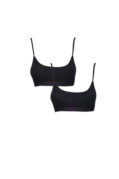 LitaeTrend Pedli İp Askılı Siyah Büstiyer 2 adet ürün görseli 1