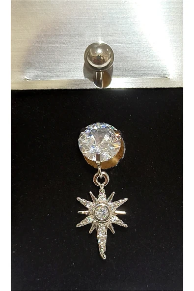 Monalisa Home Gümüş Renk Lüks Figürlü Gösterişli Göbek Pirsing ürün görseli 1