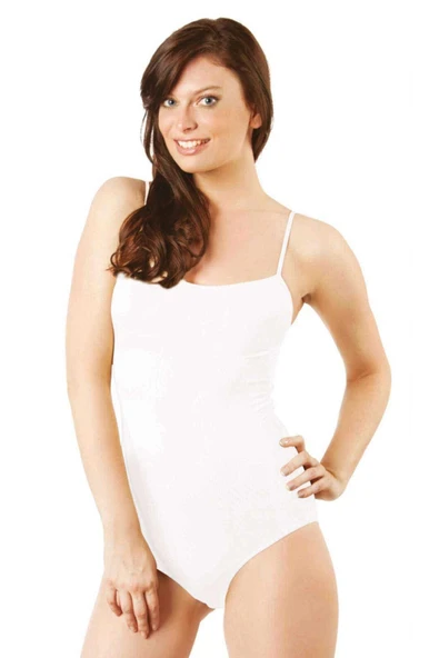 LitaeTrend Elit Life İp Askılı Slip Dikişsiz Body Beyaz Korse 876 - 1