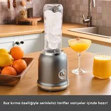 Karaca Retro Personal Kişisel Smoothie Blender Grey - Resim 2