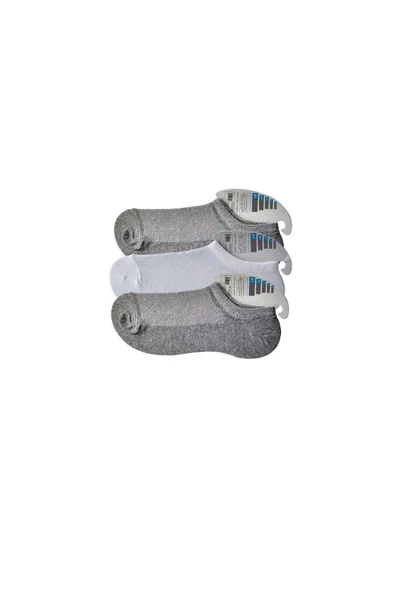 LitaeTrend Gri ve Beyaz Erkek Görünmez Çorap 3 çift ürün görseli