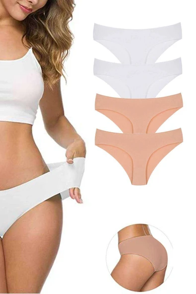 LitaeTrend 4 Adet Kadın Dikişsiz Lazer Kesim Esnek İz yapmayan Külot S3 ürün görseli 1