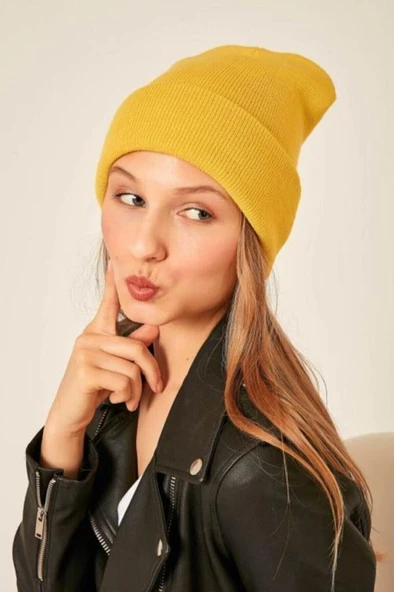 Hardal Sarısı Bere Unisex - Resim 2