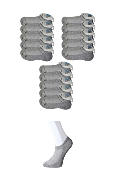 LitaeTrend Gri Erkek Görünmez Çorap 15 çift ürün görseli