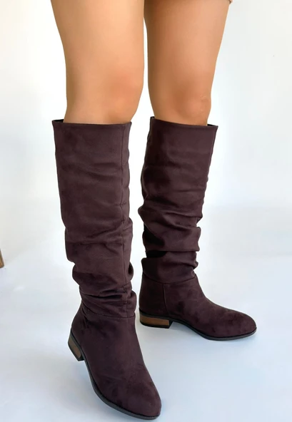 Winda Kahverengi Süet Körüklü Çizme - Resim 3