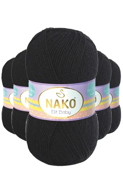 LitaeTrend 5 Adet Elite Baby El Örgü İpi Tüylenmeyen Bebek Yünü Siyah 217 ürün görseli