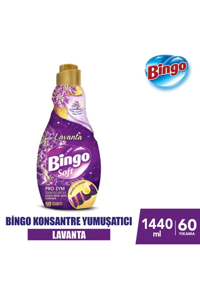 BİNGO Soft Konsantre Çamaşır Yumuşatıcısı Lavanta 1440 ml X 4 Adet - 2