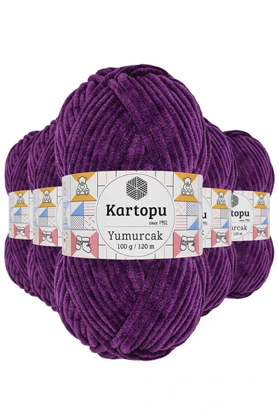 LitaeTrend 5 Adet Yumurcak Kadife El Örgü İpi Açık Mor K719 ürün görseli 1