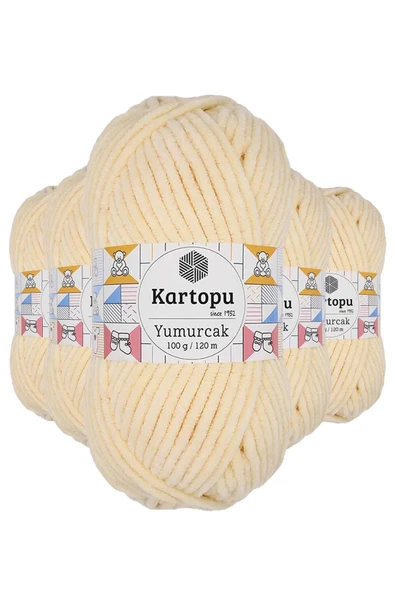 LitaeTrend 5 Adet Yumurcak Kadife El Örgü İpi Koyu Krem K349 ürün görseli 1