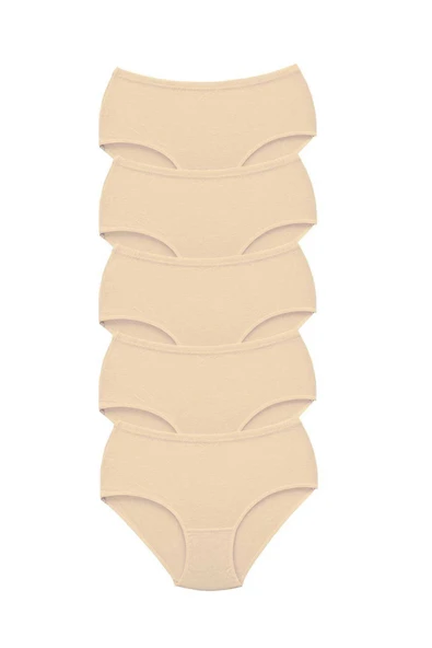 LitaeTrend 5 Adet Tutku Kadın Yüksek Bel Bato Kalın Lastik Külot Ten ürün görseli 1