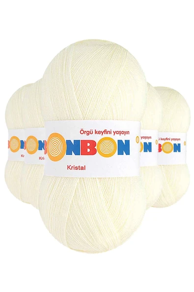 LitaeTrend 5 Adet Kristal El Örgü Lif İpi Açık Krem 98223 ürün görseli 1