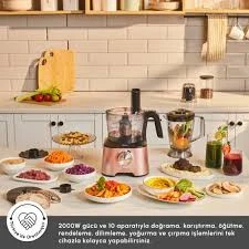 Karaca Mastermaid Power Multifunctional 10 in 1 Mutfak Robotu 2000W Rosegold - Resim 3