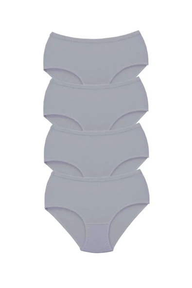 LitaeTrend 4 Adet Tutku Kadın Yüksek Bel Bato Kalın Lastik Külot Gri ürün görseli 1